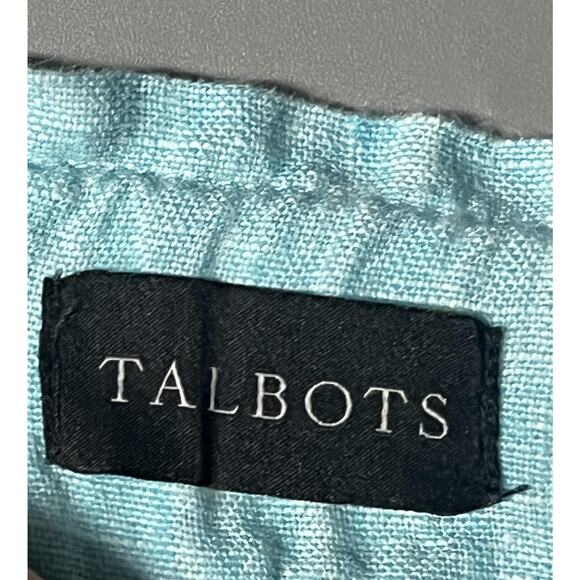 Talbots Pants Womens Large Light Blue Nantucket Pull-On Wide Leg Crop Linen - Picture 8 of 14